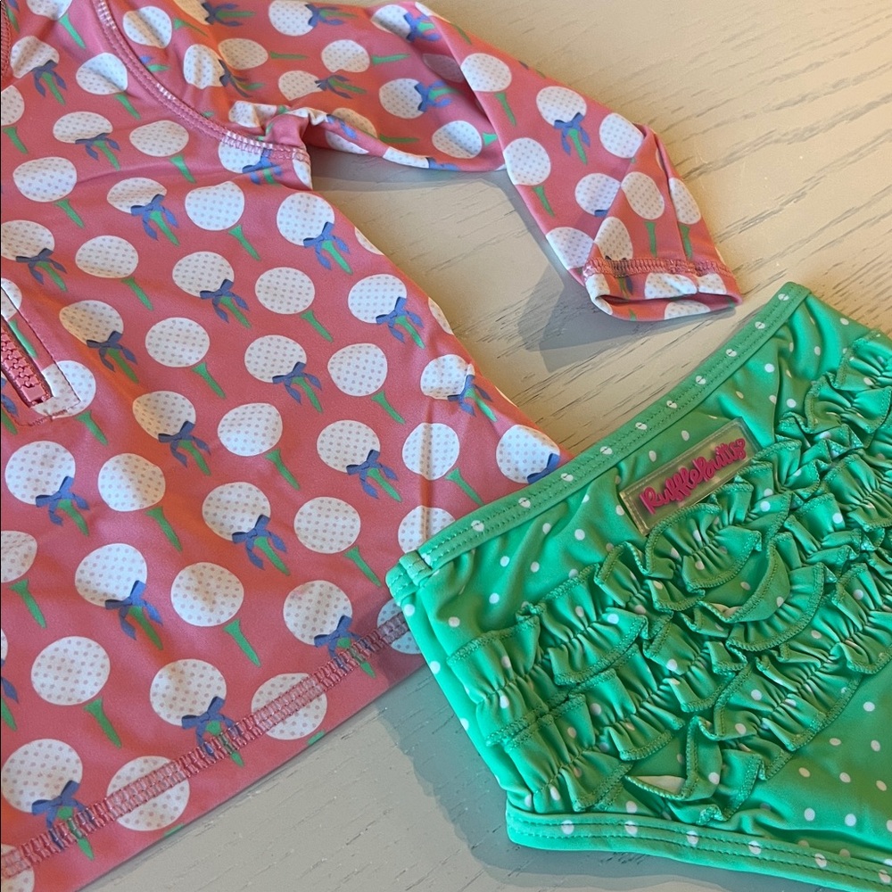 Rufflebutts Golf Rash Guard Swimsuit Set 5 - Picture 5 of 6